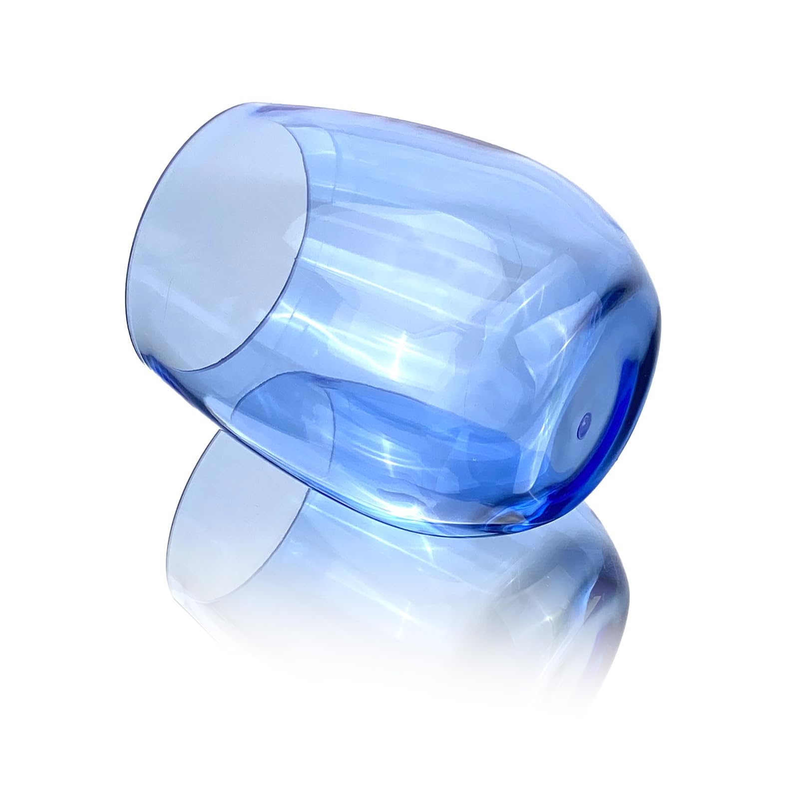 Lot de 6 verres à vin en acrylique de 591 ml, incassables et empilables, sans BPA, passent au lave-vaisselle, gobelets réutilisables pour fêtes et utilisation au bord de la piscine (bleu