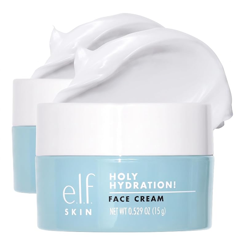 e.l.f. SKIN Mini Holy Hydration! Creme Facial Hidratante com Ácido Hialurônico, Pacote com 2