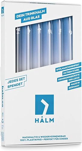 Miniatura 3 de HALM - Pajitas de vidrio – Edición caridad Sea Life – Pajitas reutilizables de 6 x 8 pulgadas con animales del océano – Diseño lindo – Apto para