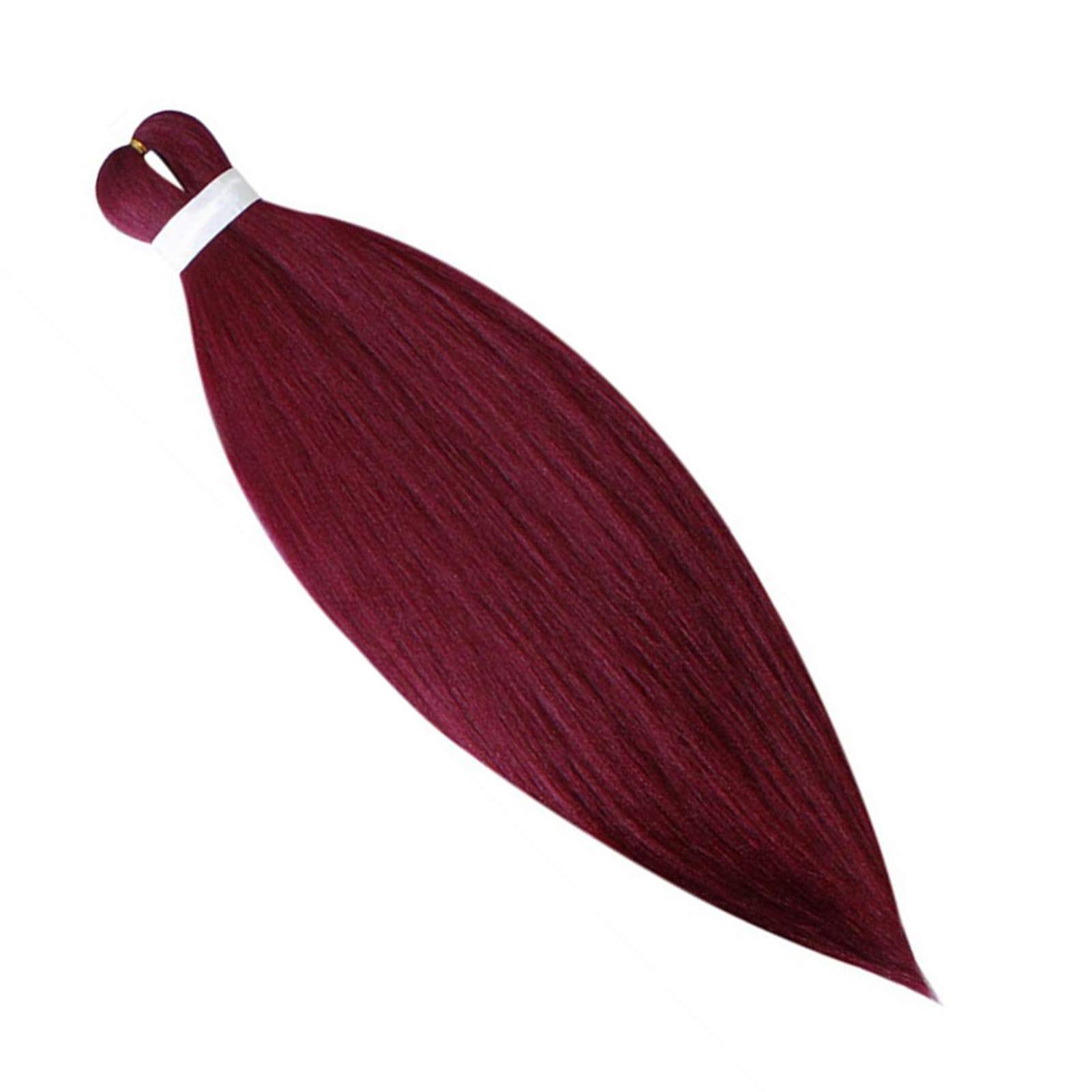 Extension per Treccine Africane Capelli Finti Sintetici Pre Allungati Trecce Afro Extension Braids Hair Crochet Twist EZ Braiding Yaki Hair (1 Ciocca Vino Rosso)