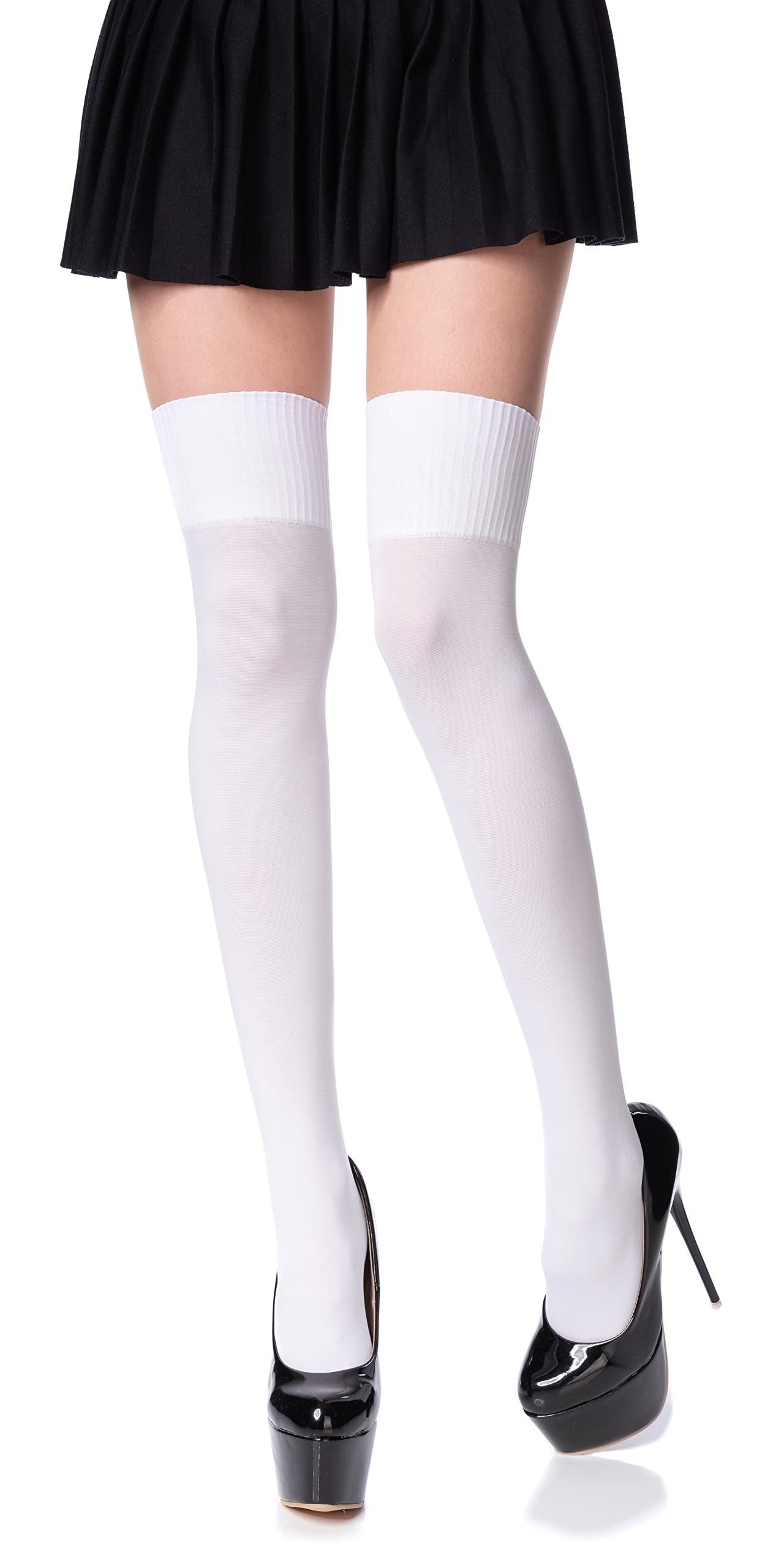 Romartex Women Girl Thigh High Socks Overknee Over the Knee High Socks Stockings, White