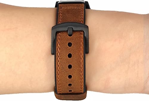 Miniatura 6 de Abanen Correa de reloj para Fitbit Versa 4Sense 2, correa híbrida de silicona de cuero genuino con cierre de acero inoxidable para Fitbit Sense 2