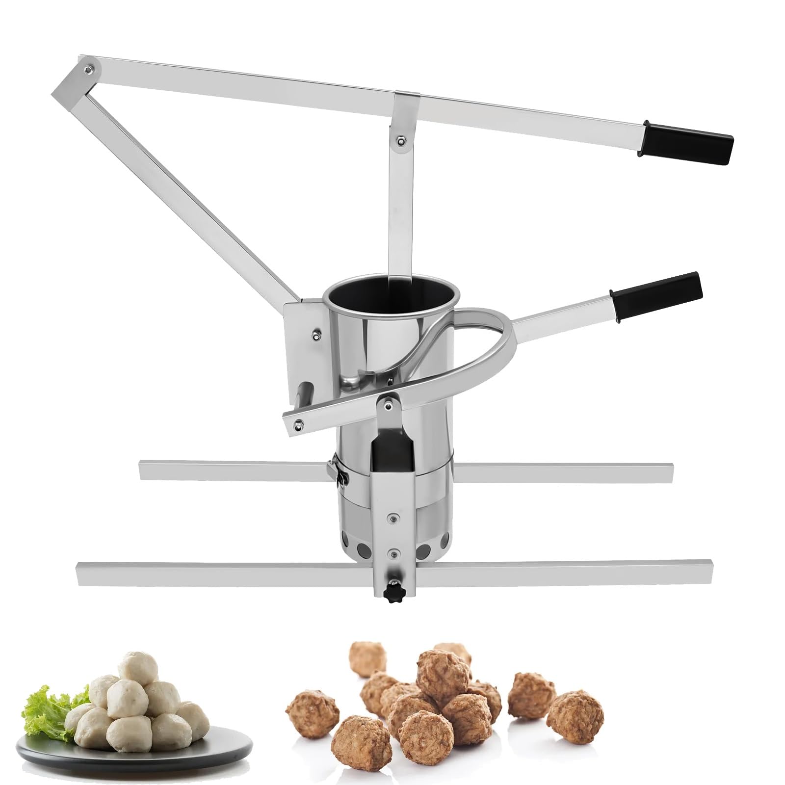Axgcaa One Color Commercial Manual Meatball Forming Machine, Professional Meatball Former With 15, 20, 25 Mm Models, Adjustable Height, Meatball Maker Machine, For Making Fish Balls, Beef Balls, Pork Balls