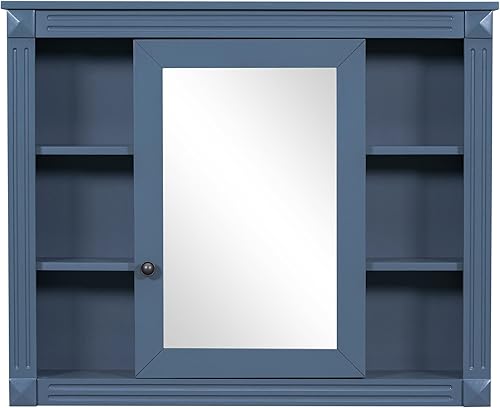 Miniatura 22 de Merax Tocador de baño de 36 pulgadas con fregadero, armario de almacenamiento de tocador de baño de 36 pulgadas con espejo a juego, parte superior