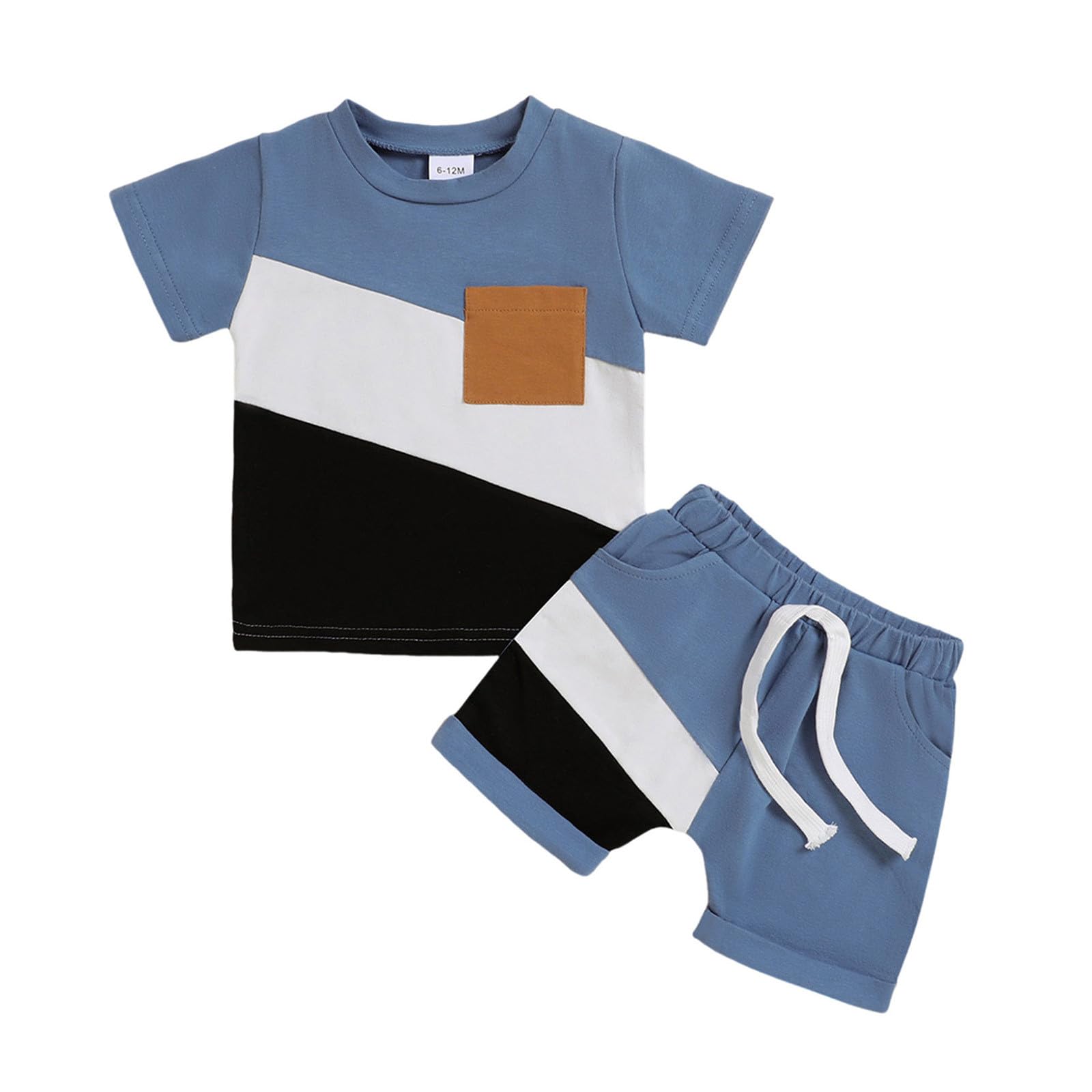 Cokbyavla Men's Blue Baby Boy Summer Short Sleeve T Shirt And Shorts, Boys' Casual Shirts T-Shirt Set Girl Linen Shirts Birthday Decorations 1 Year Old Dinosaur Pajamas Toddler Boy E(,3-4 Years)