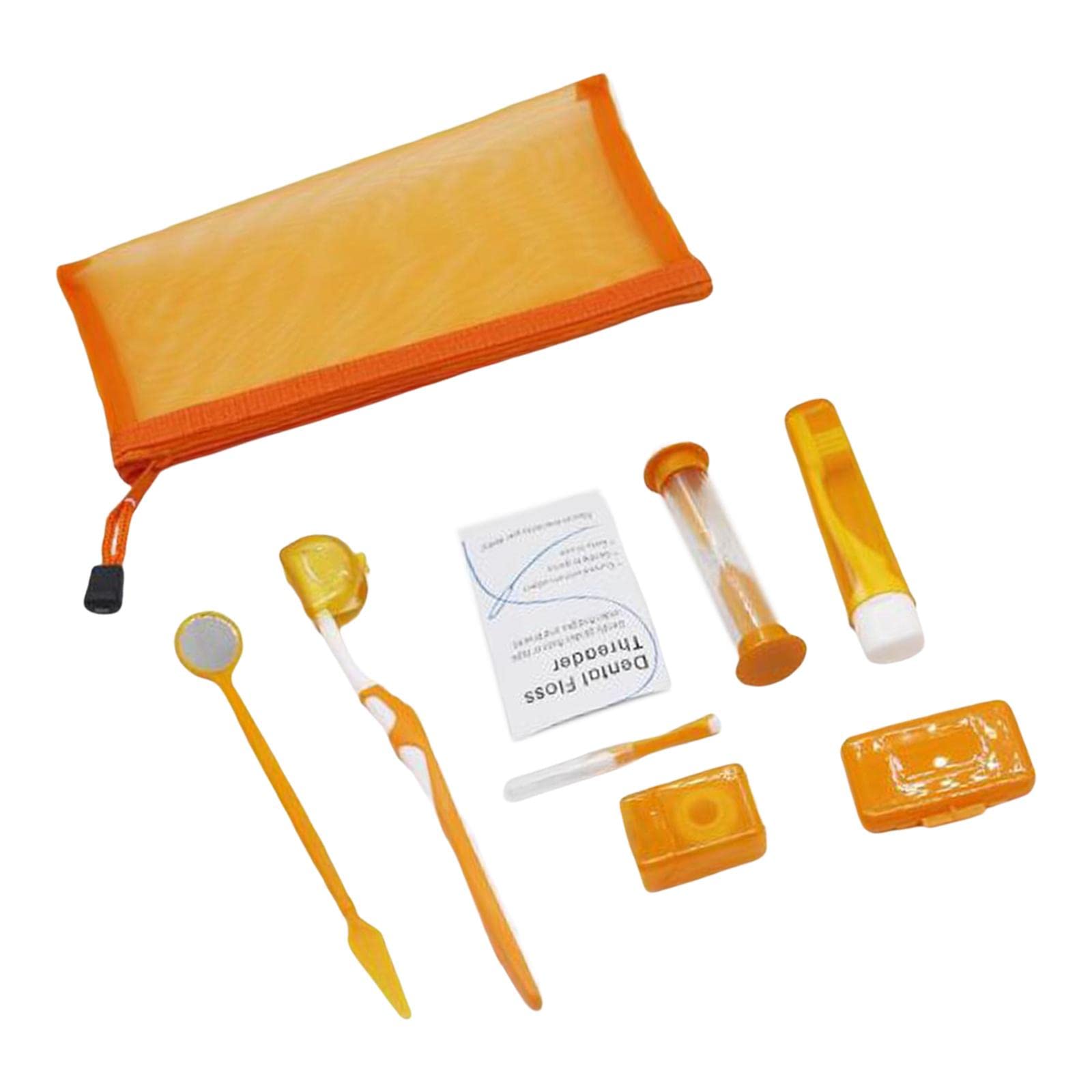 Enakshi® 8Pcs teeth Care Kit Mouth Mirror Waxing Hourglass Timer Braces Cleaning Orange|Health & Beauty | Health Care | Other Health Care Supplies-image-43