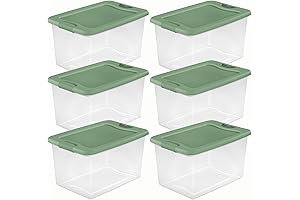 70 Quart Ultra Spacious Storage Bins with Lids, Set of 6