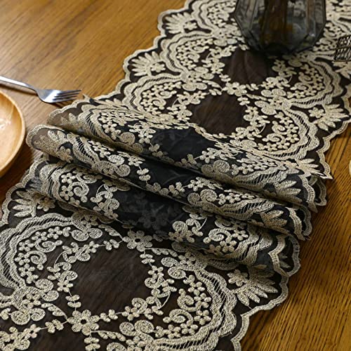 Chemin de table moderne vintage fleurs en polyester lavable et durable - 3