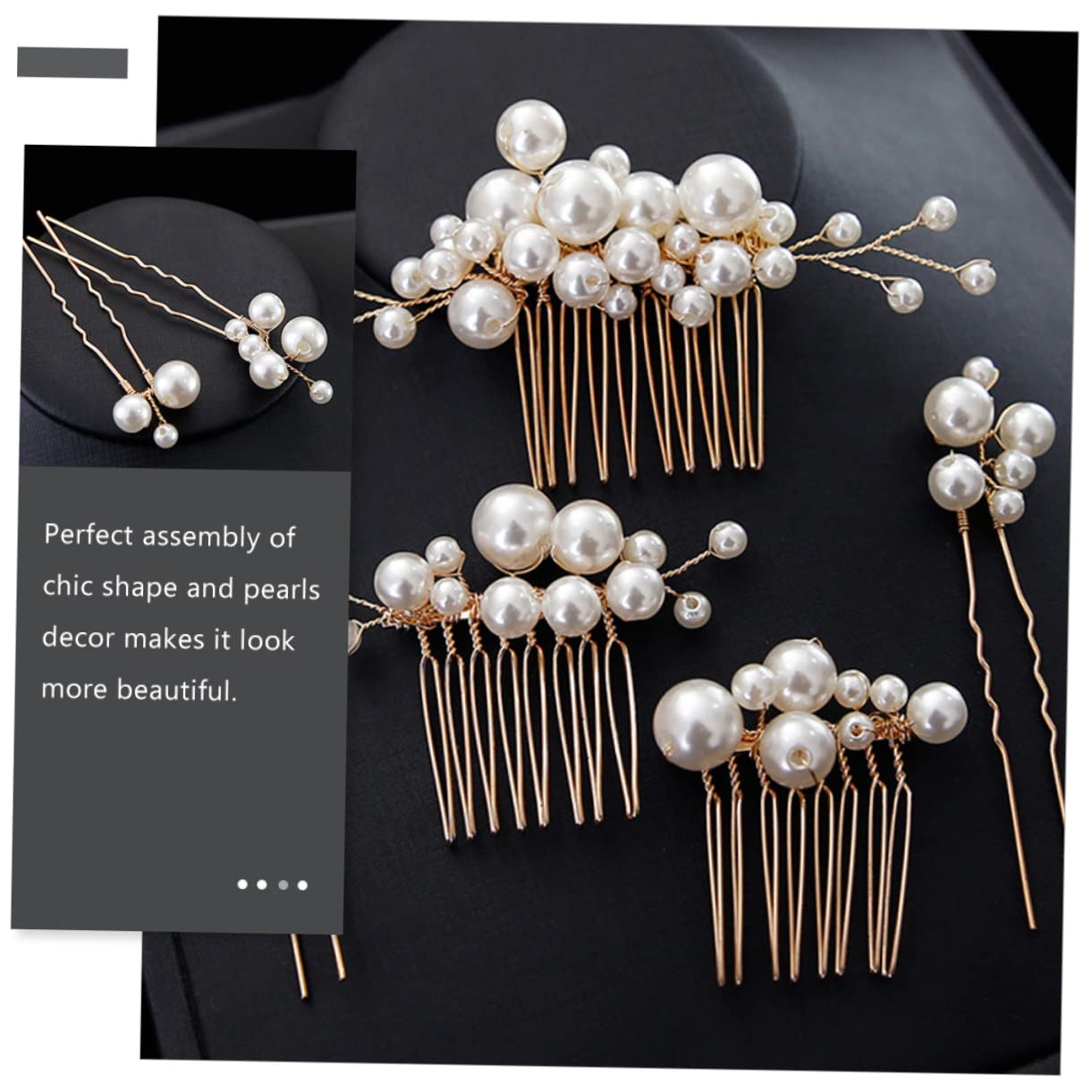 Healeved 25 Stk Perle Braut Haarnadel wedding hair accessories hochzeits haarschmuck Hochzeitshaarspangen für Bräute Seitenkamm für Hochzeitshaare Haarschmuck aus Perlen Braut Haarkamm