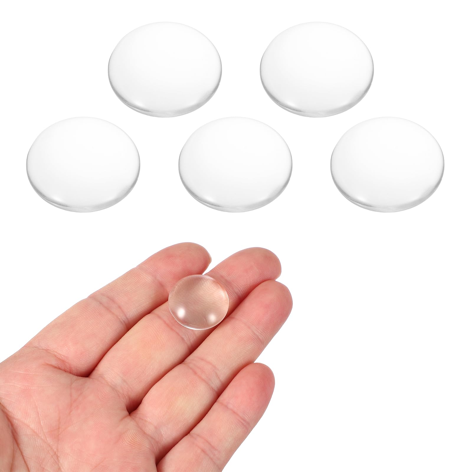 PATIKIL 5 Pcs Convex Lens, 20mm OD 35mm Focal Length Magnifier Lens Optical Lenses Borosilicate Magnifying Glass Flat Convex for DIY Crafts Office Home Science LED Spotlights Flashlights
