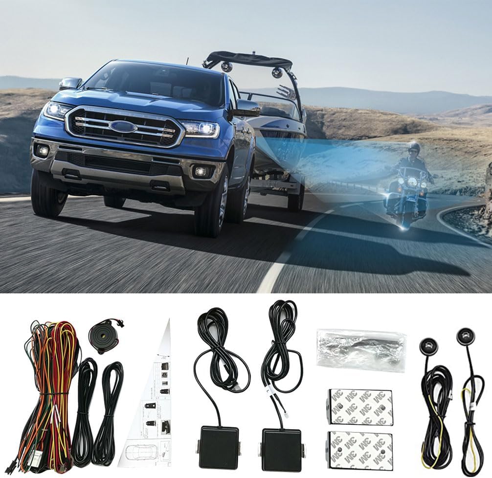 Blind Spot Detection System, Universal 24GHz Millimeter Wave, Radar Car Blind Spot Monitoring System, BSD Reversing Parking System with 2 Radar Sensors