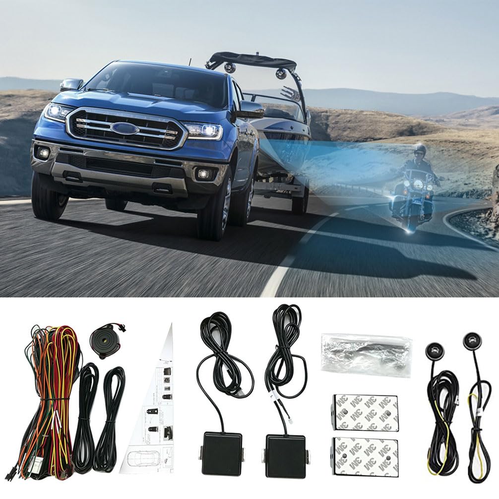 Tevioris Blind Spot Detection System, Universal 24GHz Millimeter Wave, Radar Car Blind Spot Monitoring System, BSD Reversing Parking System with 2 Radar Sensors