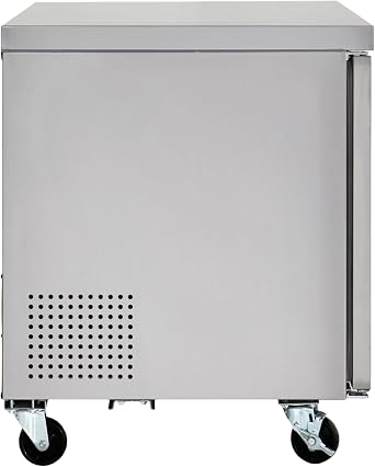Kratos Commercial Undercounter Refrigerator, 48 Wide Mobile 2 Door Refrigerator, Stainless Steel Interior and Exterior, 115V, 11.9 Cubic Ft. (67K-301)