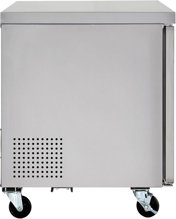 Kratos Commercial Undercounter Refrigerator, 48 Wide Mobile 2 Door Refrigerator, Stainless Steel Interior and Exterior, 115V, 11.9 Cubic Ft. (67K-301)