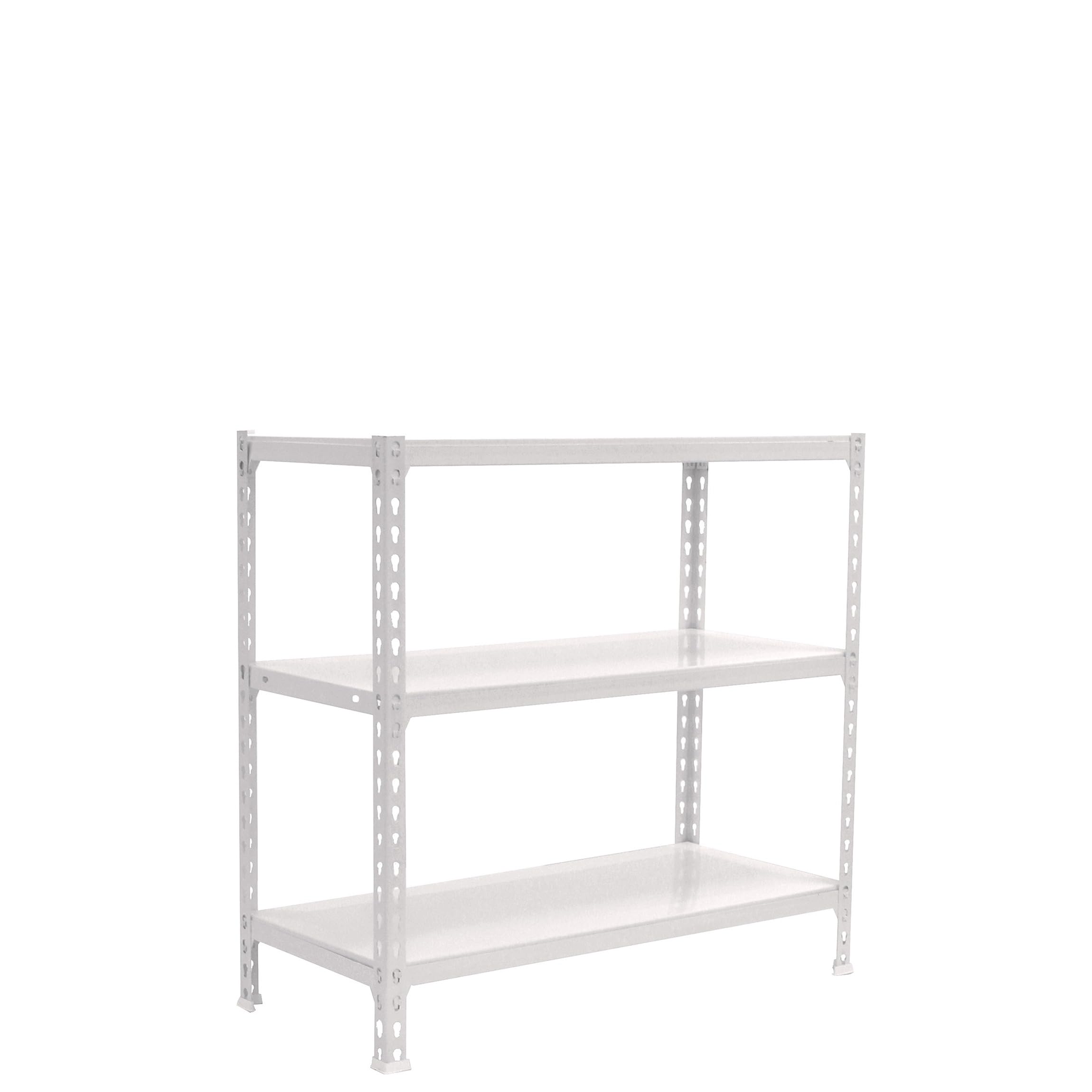 Simon Rack Estantería Metálica 1000x900x500 mm - Simonclick | 3 Alturas, Bandeja Metal, 180 kg de Punto Flexión, Blanco, Pintura anticorrosión, Montaje sistema clic