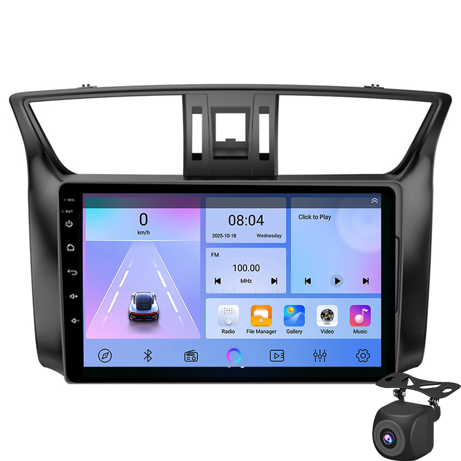 Dcoiek Android 15 10.1 Inch Touch Screen 2 Din Car Stereo Radio For Ni-ssan Sylphy Sentra 2012-2019 CarPlay Autoradio With AHD Backup Camera Bluetooth GPS Navi Sat HiFi WiFi FM/RDS(Color:WIFI 1G+32G)
