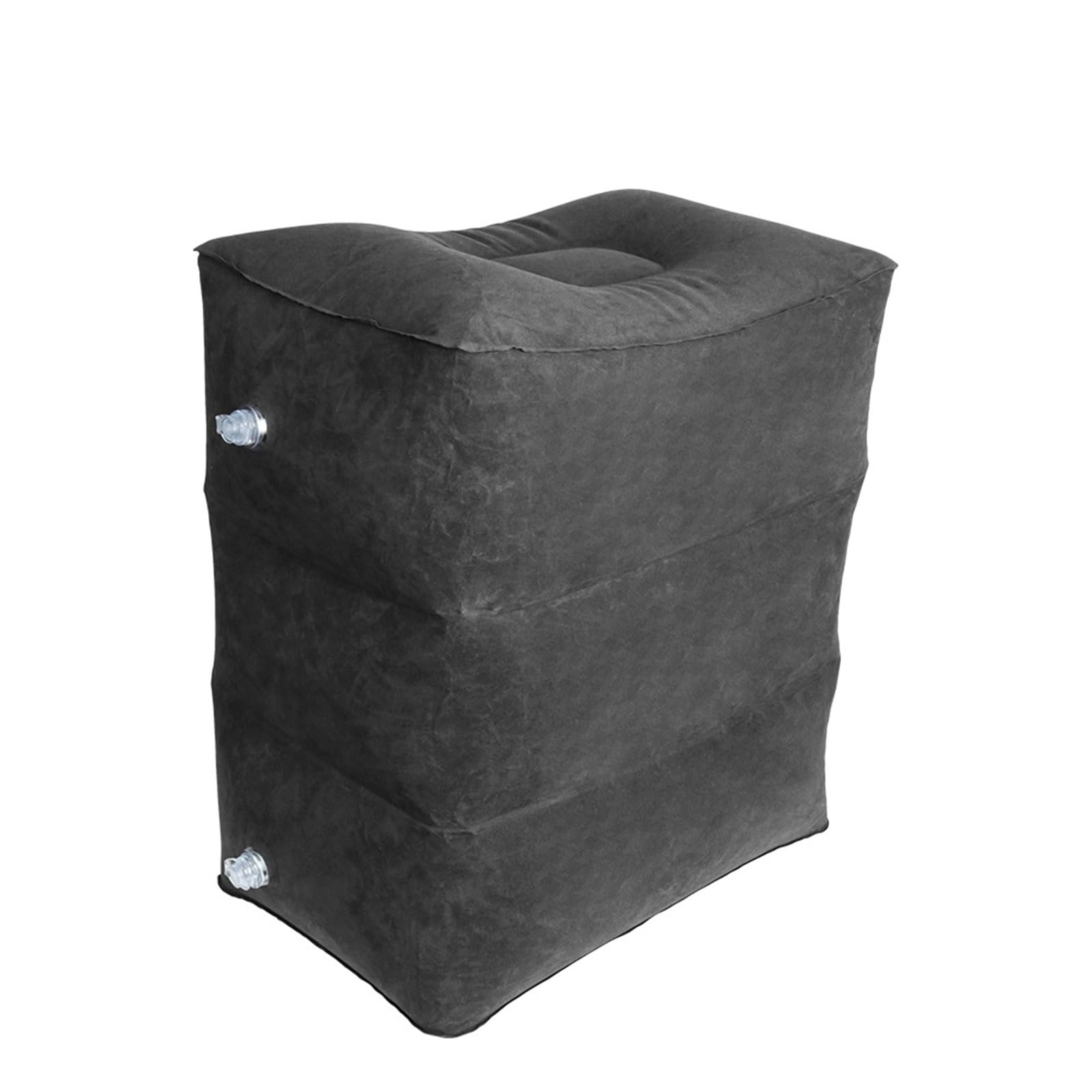 Avión coche autobús reposapiés almohada inflable ajustable alto 3 capas portátil viaje almohadas soporte for piernas(Dark Grey)