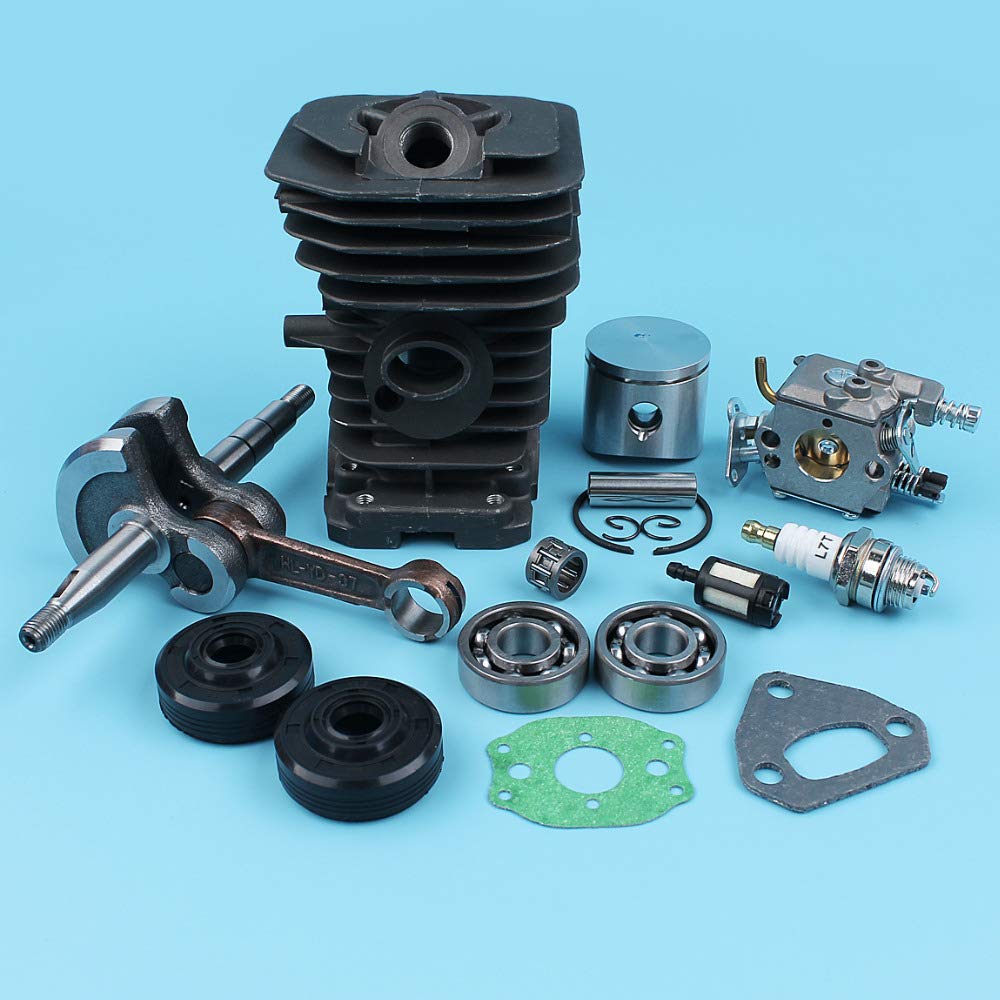 Carburateur de Vilebrequin à Piston Cylindre 38mm for Husqvar 136 137 141 142, roulement de tronçonneuse, Joints d'huile, Joint de Filtre plaqué NIKASIL