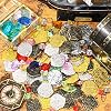 Hanaive 319 Pcs Pirate Treasure Gold Fake Coins St. Patrick's Day Plastic Gems and Jewels Playset Party Decor Treasure for Pirates Themed Adventures Summer Pool Party Coins(Irregular)