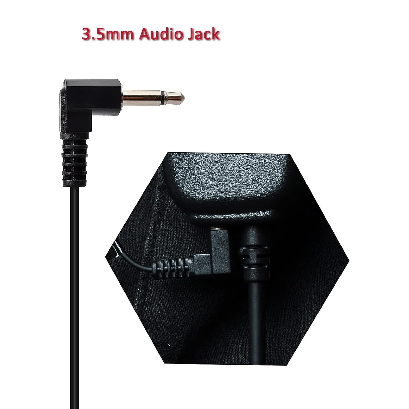 HYS Auricolari con tubo acustico da 3,5 mm, trasparente, con clip di fissaggio, ascolta solo le cuffie in-ear, cuffie di sicurezza per radio (set da 5, nero)