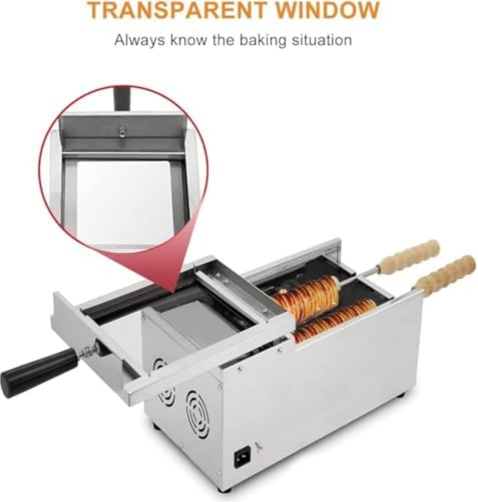 Kommerzielle elektrische Schornstein Kuchen Ofen - vielseitige Kuchen Maker Kuchen Pop Rolle mit 2 Edelstahl Bars - perfekt zum Backen köstliche Schornstein Kuchen~/