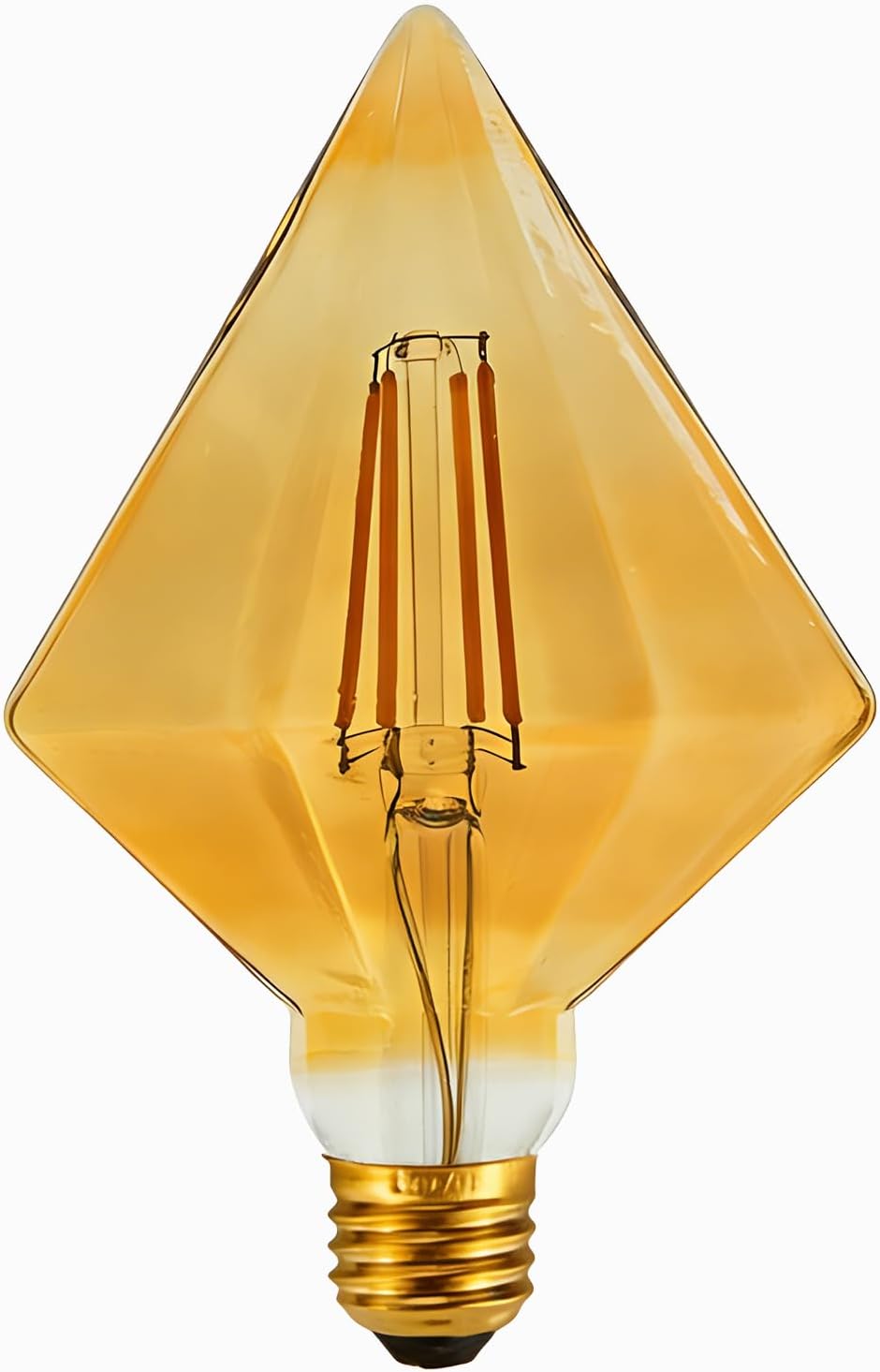 Vintage LED Edison Bulb, 110mm Amber Glass Cone Shape, 4W (40W Incandescent Equivalent), 110-130V, E26 Base, 2500K Warm Yellow Light, 400LM, Non-Dimmable, for Indoor Decorative Lighting