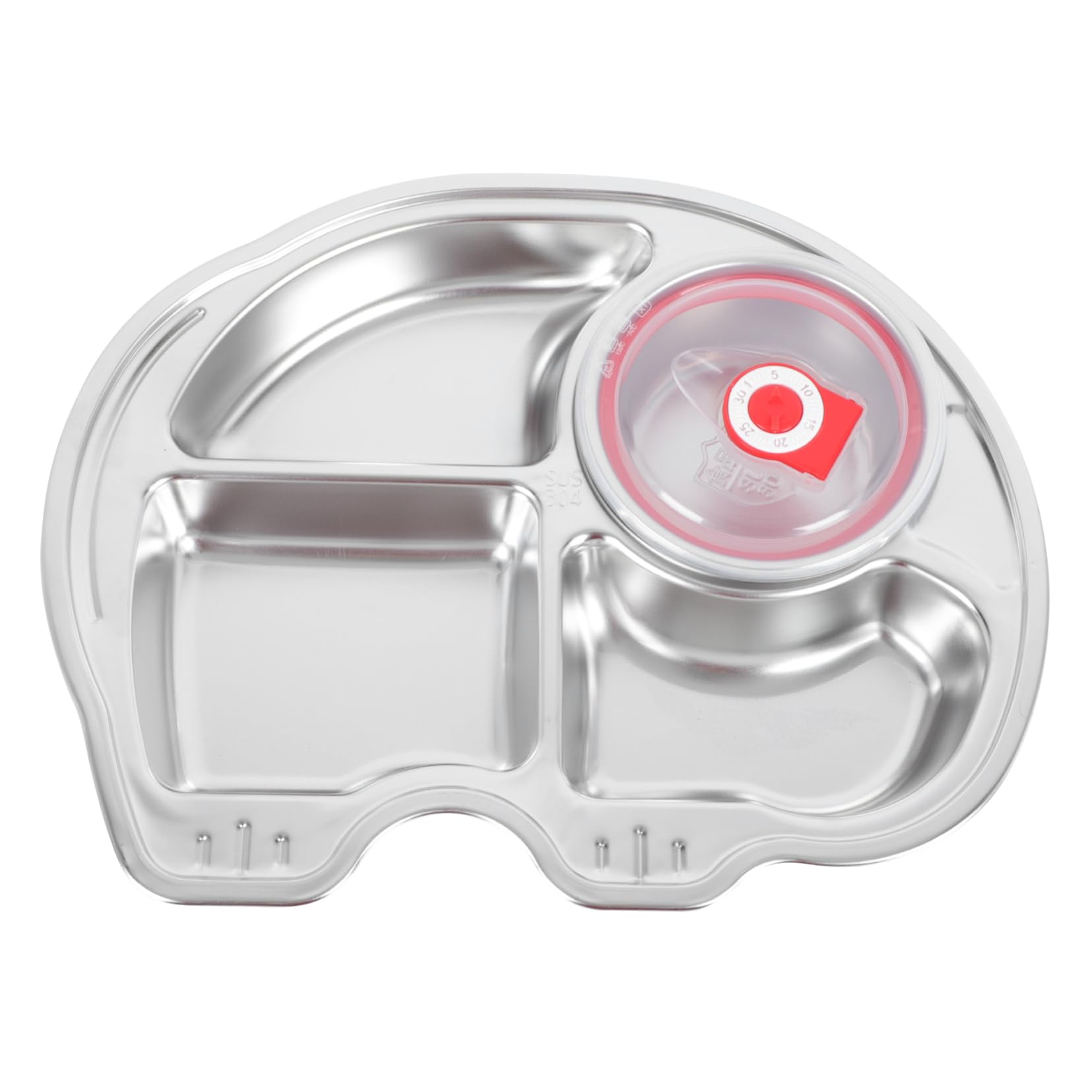 OFFSCH Toddler Plates 4 Section Lunch Tray Stainless Steel Kids Plate Bowl for Kids