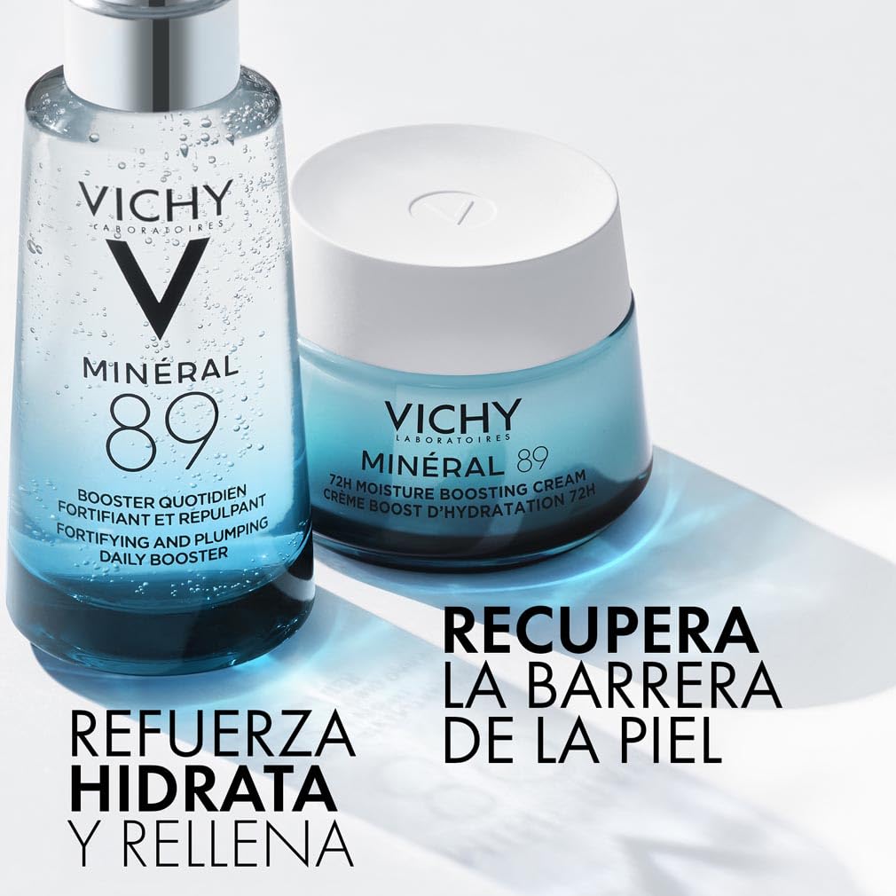 Vichy Sérum Concentrado y Fortificante, Efecto Hidratante, Reparador y Fortalecedor, Con Ácido Hialurónico y Agua Volcánica, Fórmula Única, Minéral 89, 75 ml