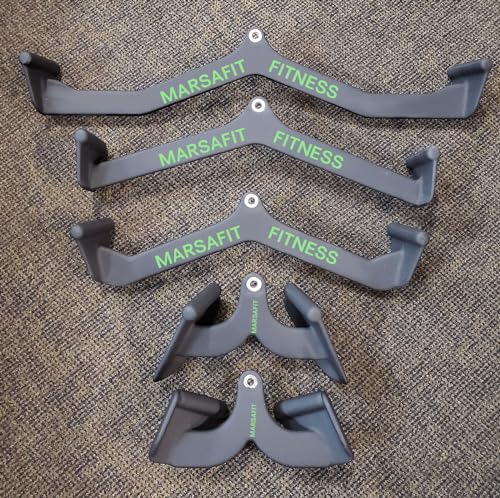 Image of MARSAFIT Home Gym Fitness Rowing T-bar V-bar Pulley Cable Machine Attachment, Bicep Curl Tricep LAT pulldown Bar Back Strength Training Handle Grips LAT Pull Down Bar for Seat Row Workout(BTBAR 1902)