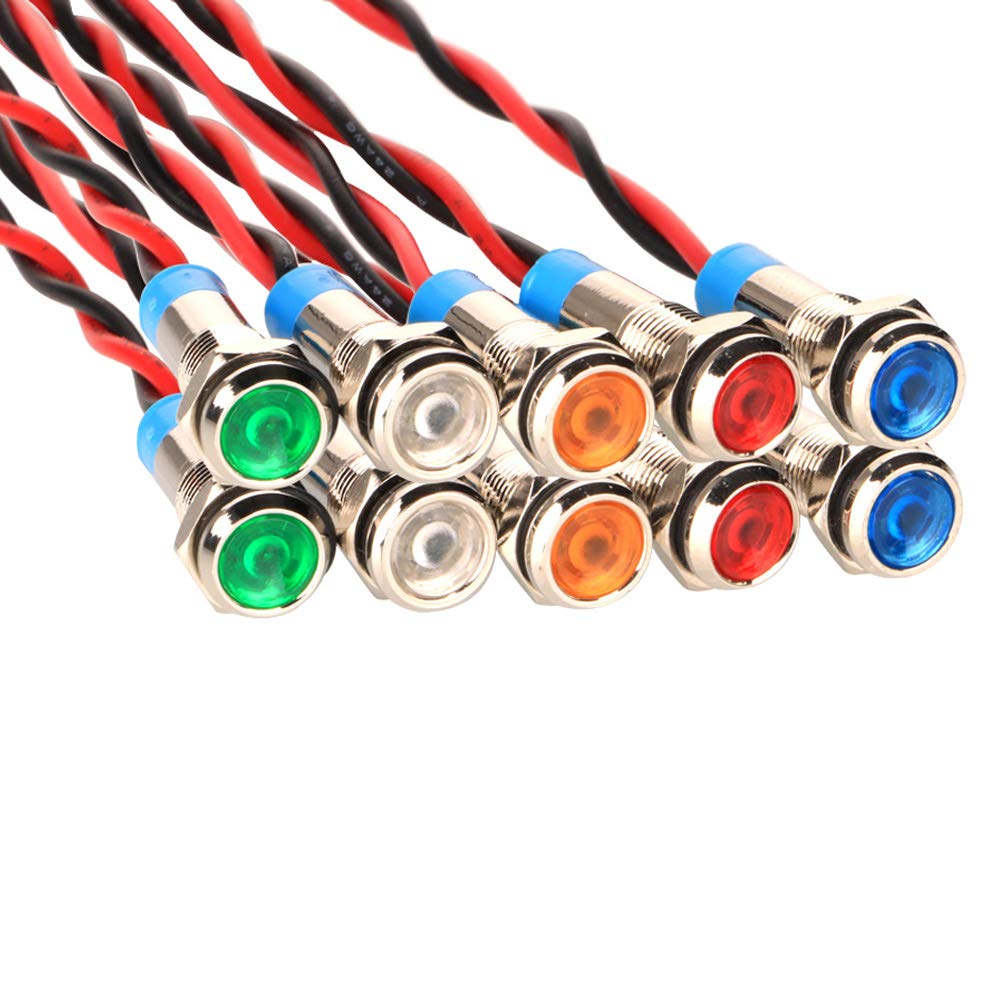 Pack 10 Voyants LED Gebildet 22mm - Multicolore Pour Tableau électrique