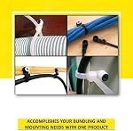 Kable Kontrol Zip Ties with Screw Hole, 7 Inch 100 Pcs Black, 50 Lbs. Tensile Strength, Self-Locking, Multipurpose Mounting Head Cable Ties for Indoor & Outdoor Use