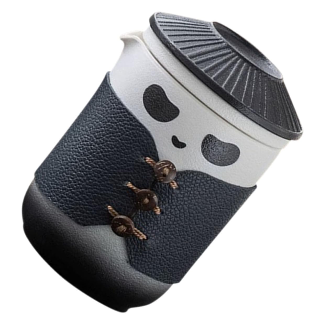 VOSAREA Tasse à Thé Chinoise en Céramique avec Filtre, 1 Pièce | Panda, Usage Bureau et Dégustation Quotidienne, Paroi Intérieure Émaillée Uniforme, Surface Lisse