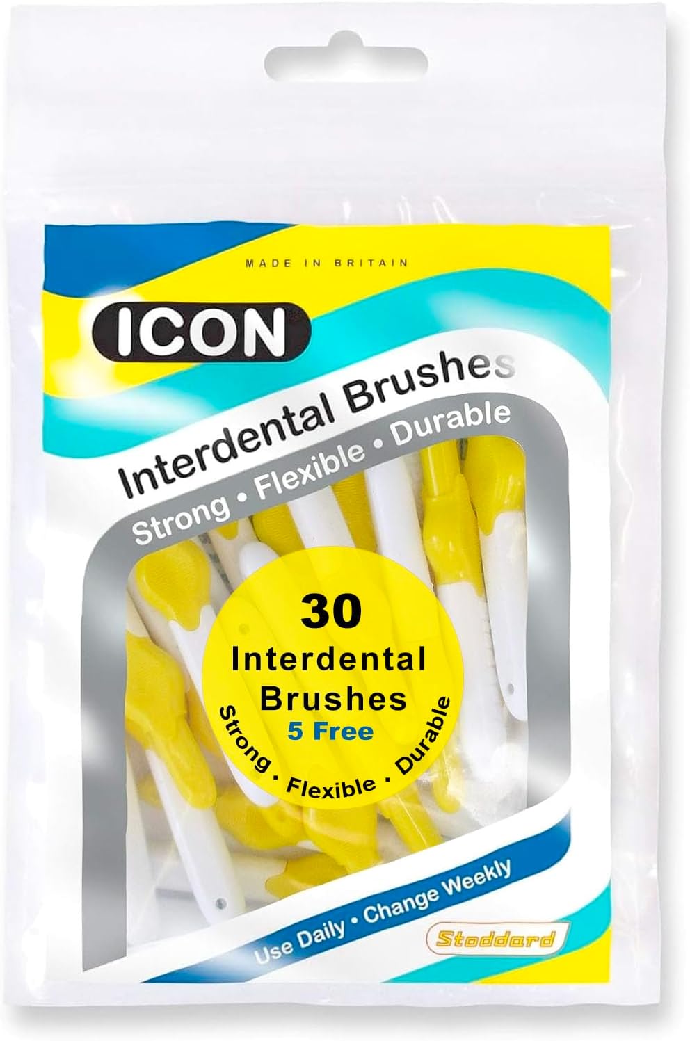 Stoddard Icon Interdental Brushes Yellow 0.7mm 30 Brushes per Pack