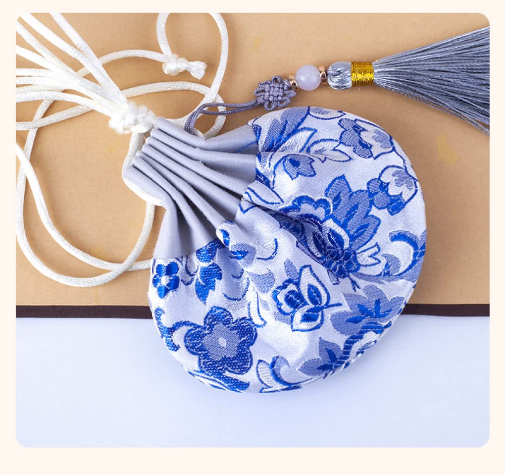 Amazon.co.jp: 巾着袋中華風サシェバッグ 4個 刺繍フラワーポーチ 巾着