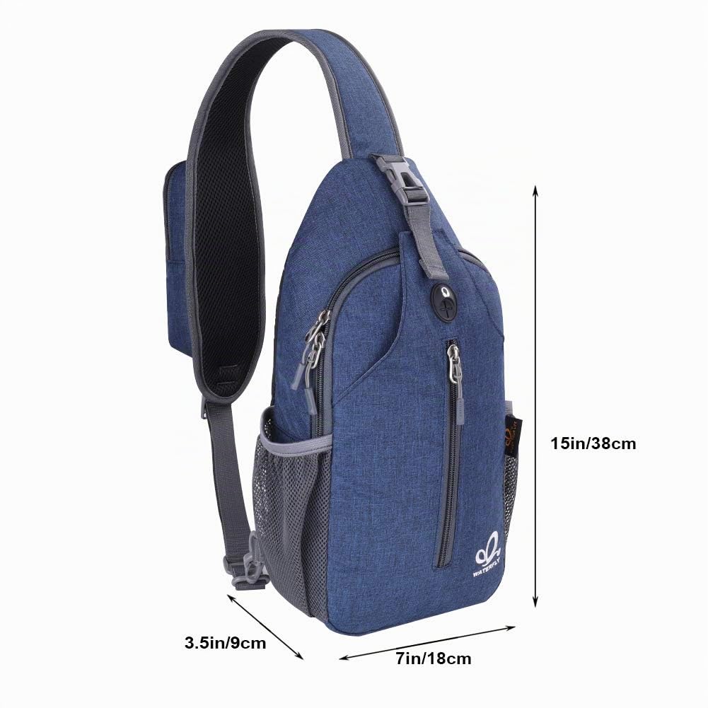 Waterfly Mochila Cruzada Pecho Mochila Bandolera para Ciclismo Senderismo Casual Hombre y Mujer