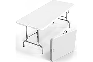 VINGLI 6 Foot Portable Plastic Folding Table