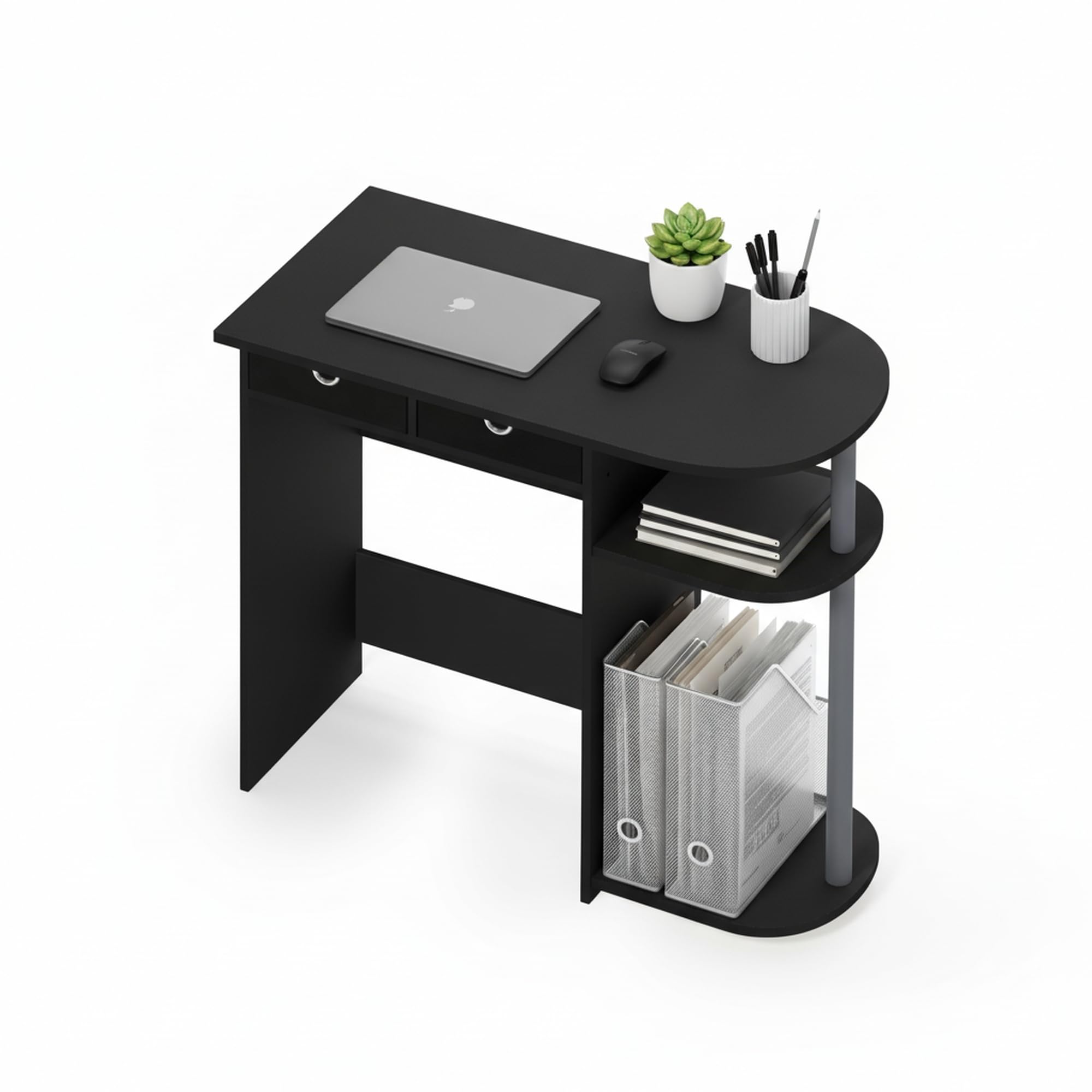Furinno Go Green Home Laptop Notebook Computer Scrivania/Tavolo, nero/grigio/nero