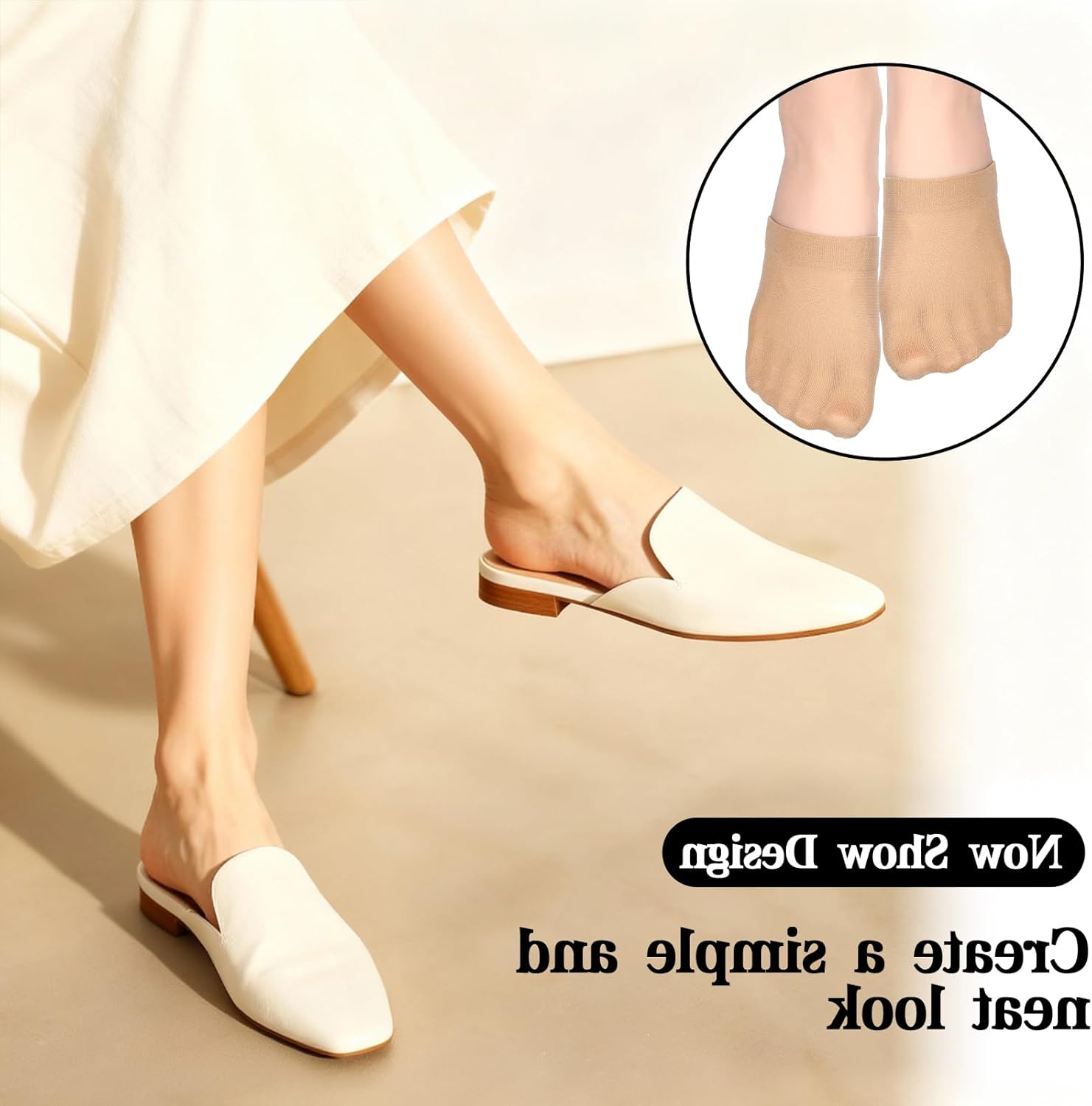 Sibba Toe Socks Womens for Mules Breathable Mule Socks Half Sock Toe Topper Covers 8 Pairs No Show Invisible Non-slip Liners Sock for Clogs Comfortable Seamless Grip Non Slip ToesCover Half ToesCovers - Image 7