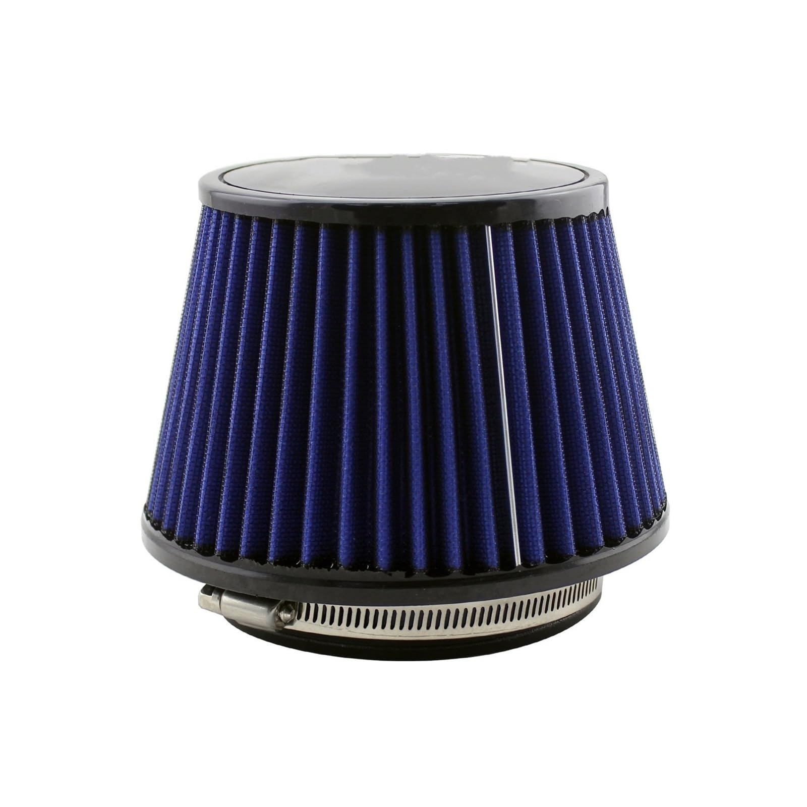 Filtr powietrza silnika 115 mm 4,5-calowy uniwersalny filtr powietrza o wysokim przepływie, czerwony, niebieski, wlotu zimnego, pasujący do silnika samochodu(Blue)