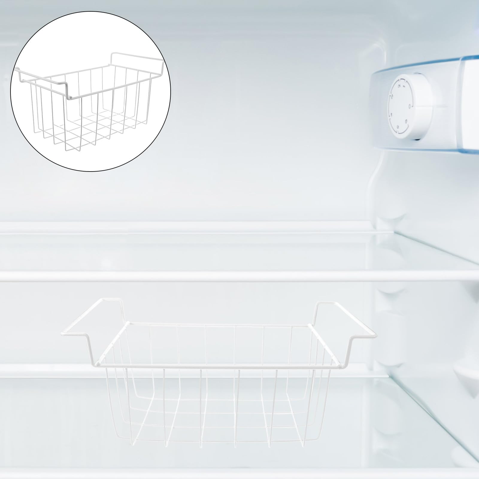 VALICLUD Panier de Congélateur Coffre en Fer Blanc Suspendre, Optimisation D'espace et Nettoyage Facile pour Organiser Le Rangement Cuisine