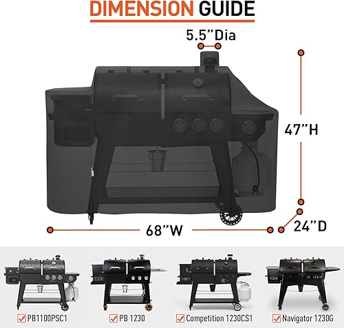 Miniatura 2 de Funda para parrilla Pit Boss 1100 Pro Series, resistente e impermeable, cubierta de parrilla de pellets de madera, protección para todo tipo de