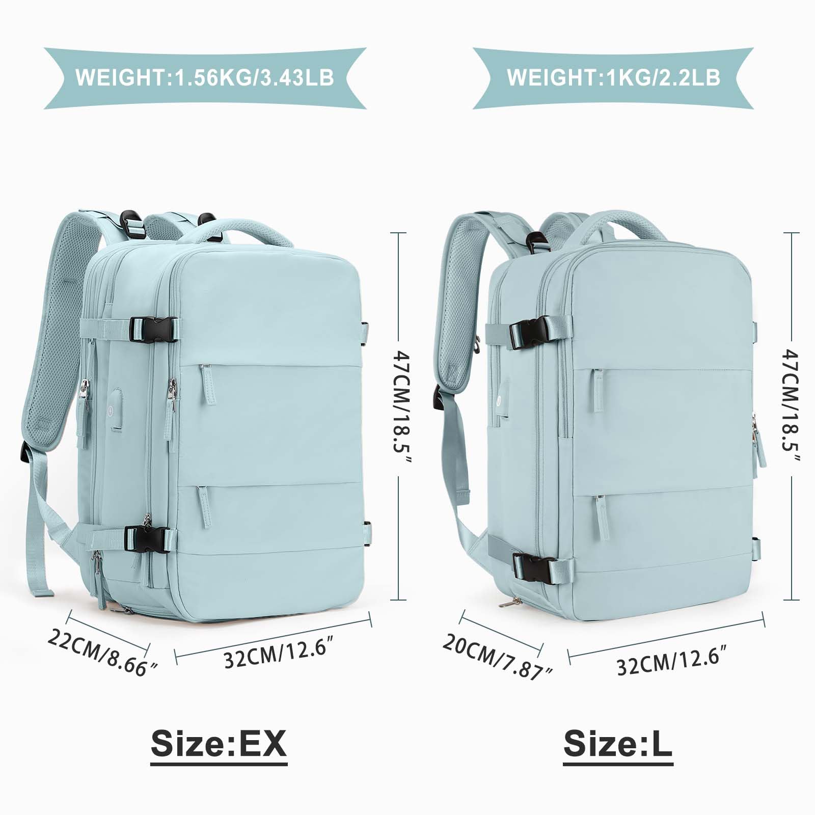 SZLX Zaino da viaggio grande da donna da escursionismo sportivo da esterno impermeabile da scuola casual laptop da 14 pollici con porta di ricarica USB scomparto per scarpe
