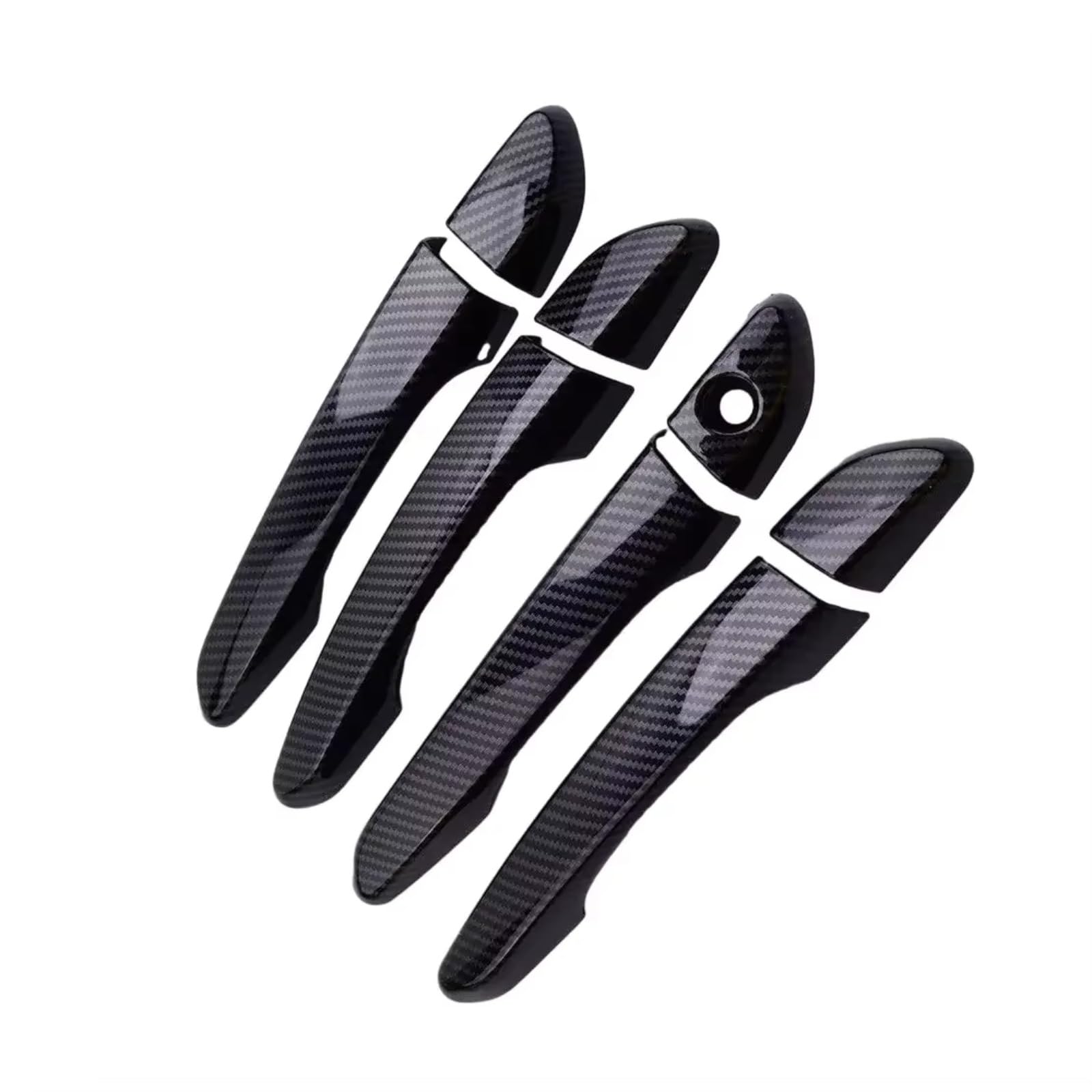 Qdzvalumv One Color Car Door Handles Cover Shell Compatible With For Tucson 2015-2020 Car Exterior Door Handle Moulding Cover Trim Decor Outer Shell Protector Cap Set(Normal Carbon)
