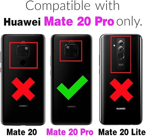 Miniatura 9 de Funda para Huawei Mate 20 con protector de pantalla de vidrio templado y soporte magnético para anillo con soporte, accesorios delgados para celdas