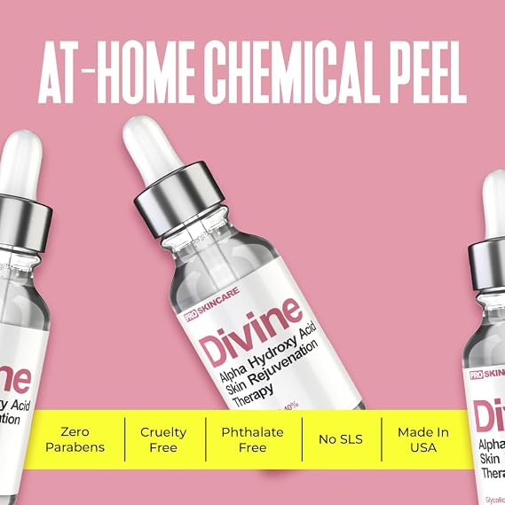 Glycolic Acid Peel 40% Professional Chemical Peel for Face at Home - Intense Alpha Hydroxy Acid Skin Peel For Acne Scars, Collagen Boost, Wrinkles Fine Lines - Liquid Exfoliant Face Peel Mask, 1 Fl Oz