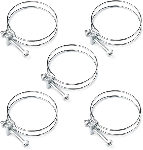 POWERTEC 70197 Abrazadera de manguera de doble alambre de 2-12 pulgadas con perno, abrazaderas de manguera ajustables para colector de polvo,