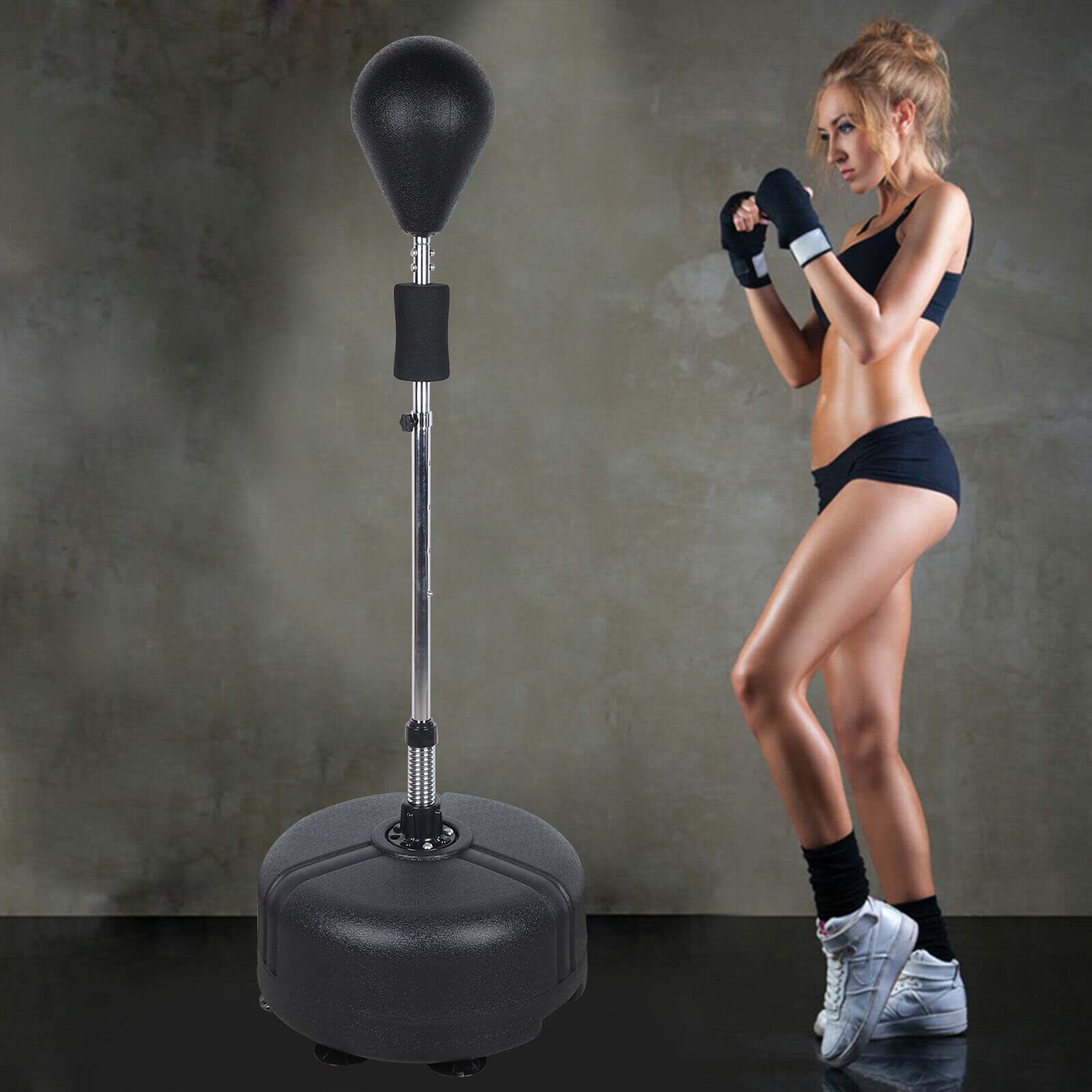 Punchingball Premium Boxstand Höhenverstellbarer Standbox Trainer inkl Boxbirne Trainiert Reflexe und Geschwindigkeit 120-160 cm Box Ständer Standboxtrainer für Boxing Workout