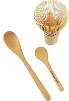 Vista 2 de Chasen (batidor de té verde) + cuchara pequeña para matcha + cucharita de té por BambooMN, Amarillo