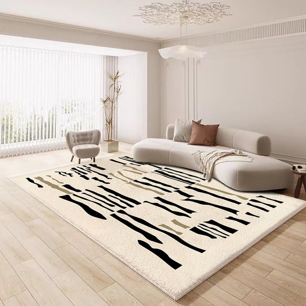 Tapis de style moderne pour salon cocooning, grand tapis de chambre confortable