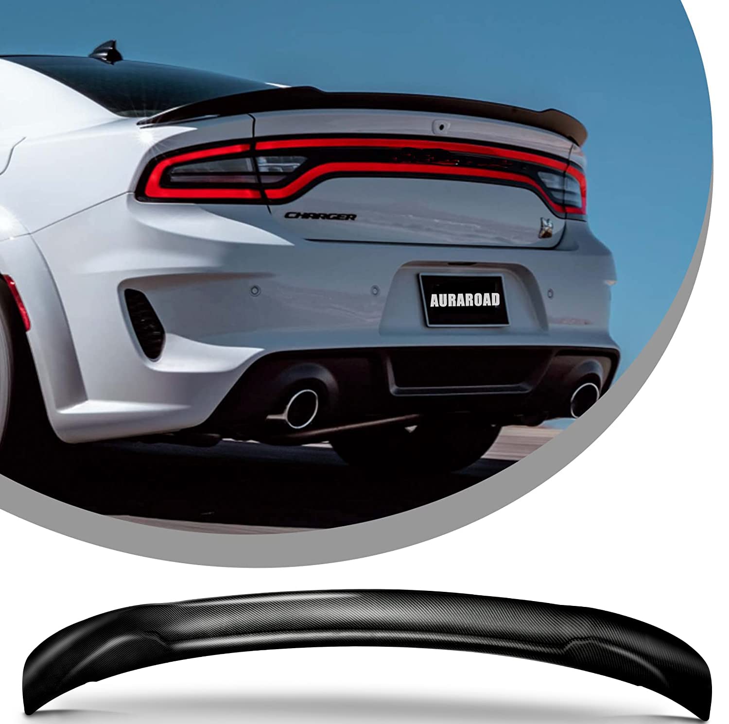 Buy Auraroad Rear Spoiler Carbon Fiber Style Compatible with Dodge